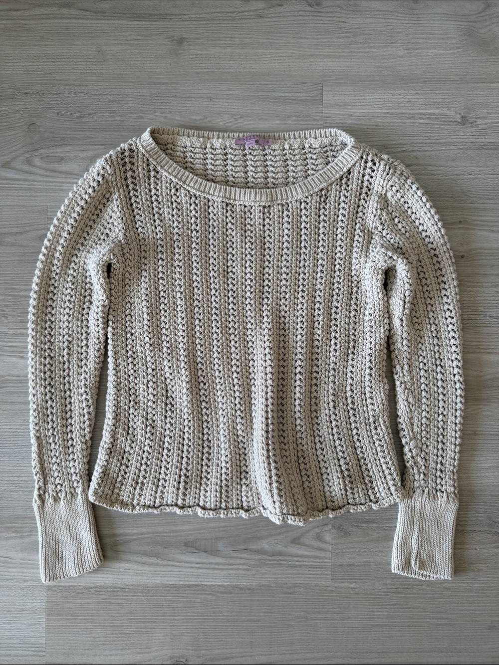 Calypso St. Barth Cream Open Knit Sweater Size S